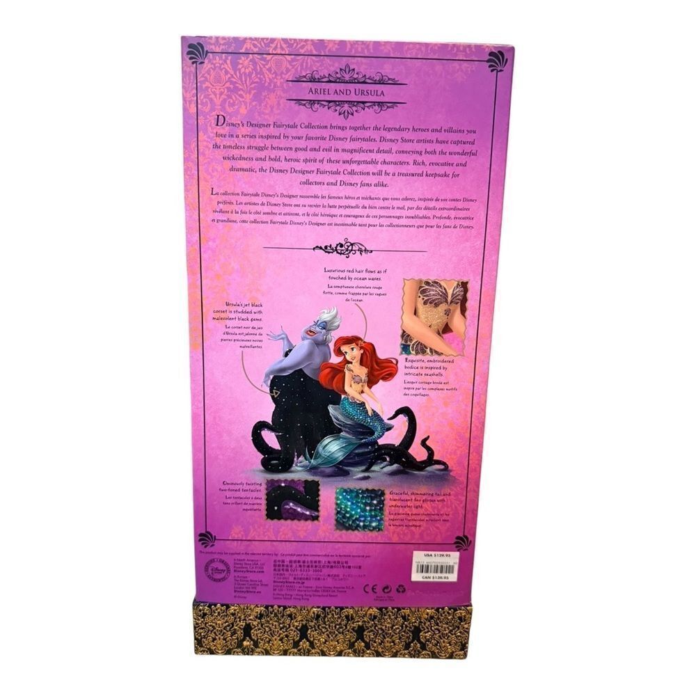 Disney 2015 Limited Edition Fairytale Designer Ariel Ursula Dolls Little Mermaid - Picture 6 of 8